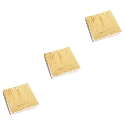 PartyKindom 3sets Antique Foil Paper Sheets Imitation Leaf Sheets Card Stock Paper for Art Decorations 100pcs*3