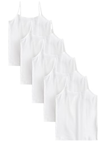 NEXT Mädchen Spitzen-Trägertop, 5er-Pack Weiß numeric_110-numeric_116