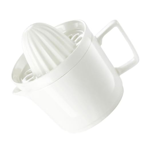 Abaodam Exprimidor Manual de Cerámica Fácil de Usar para Frutas Cítricas, Vaso Exprimidor Portátil Blanco y para Jugos
