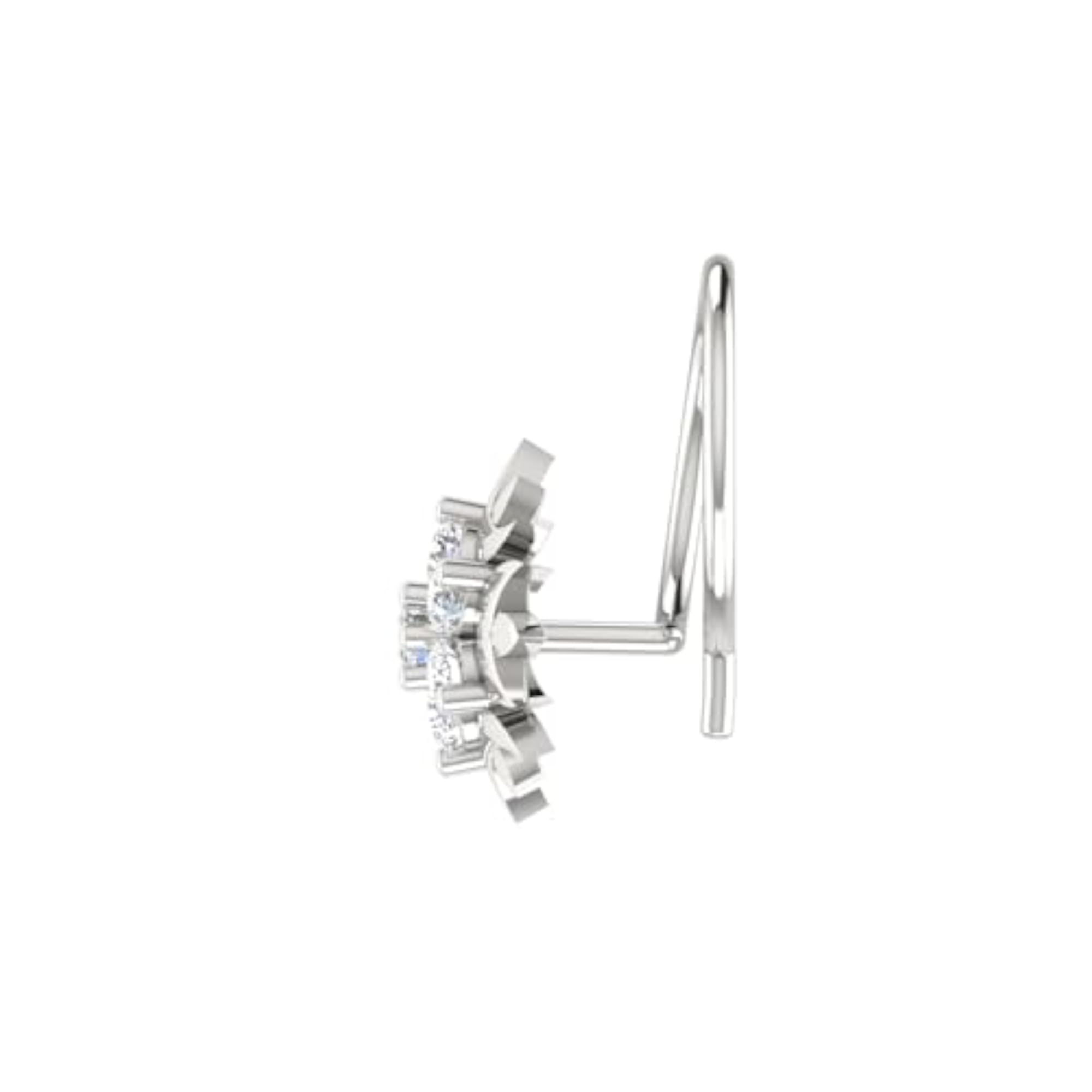Women's 9K BIS Hallmarked White Gold Stud Nosering