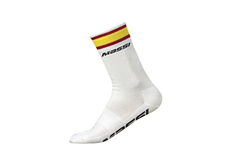 Massi Calcetines de ciclismo bandera de españa, Blanco, M (54470)