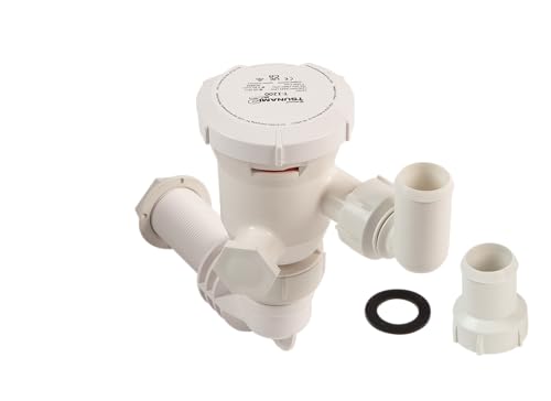 Attwood Tsunami Mk2 Aerator Pump T1200 (12V), 1200 GPH, Thru-Hull Elbow with Fittings (Elbow & Straight), 5664-4