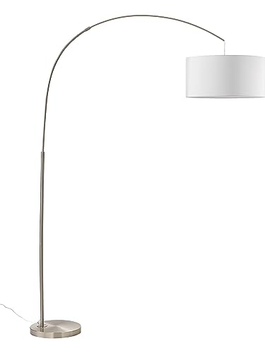 Westwing große Bogenlampe Niels in Chrom-Weiß, 218x157 cm,...