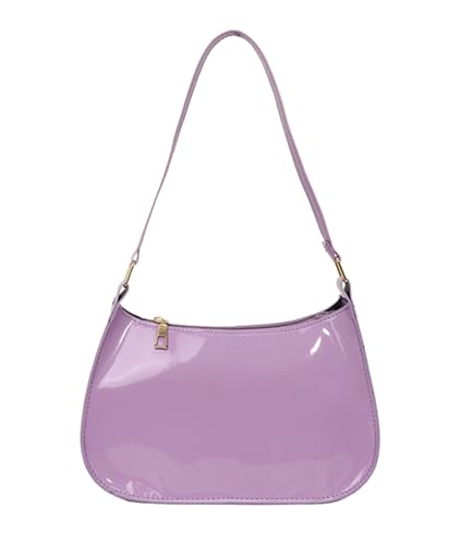 Image of Patent Leather Clutch Purse Shiny Evening Handbags for Women Armpit Shoulder Bag MINI Hobos