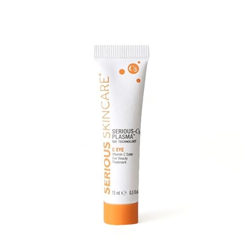 Serious Skincare - Vitamin C Eye Beauty Treatment Gel - Hyaluronic Acid & Collagen - For Undereye Lines Wrinkles Dark Circles - Hydrating & Soothing - C3 Plasma C Ester Biotechnology 0.5 oz.