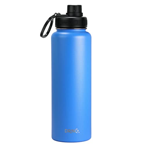 Image of Drinco Stainless Steel Water Bottle Spout Lid Vacuum Insulated Double Wall Water Bottle Wide Mouth Leak Proof Keep Cold Sport Camping Hiking (40oz Royal Blue)