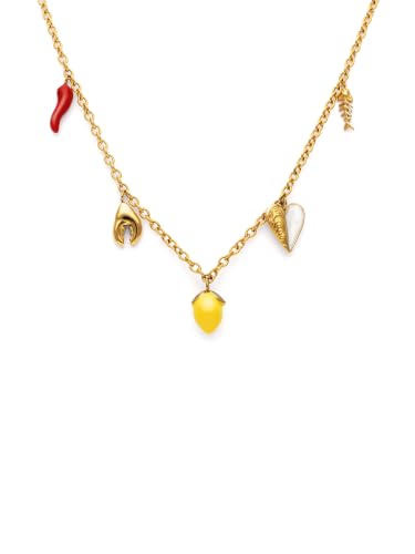 Miniatura 7 de SINGULARU Collar Mujer Multicharm Aperitivo Marino Acero Baño Oro | Acero bañado en oro de 18kt resistente al agua con colgantes con motivos marinos