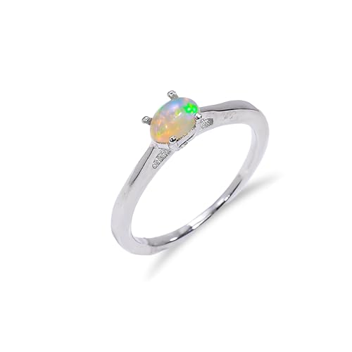 Alliance opale de feu naturelle argent 925 pour mariage élégant