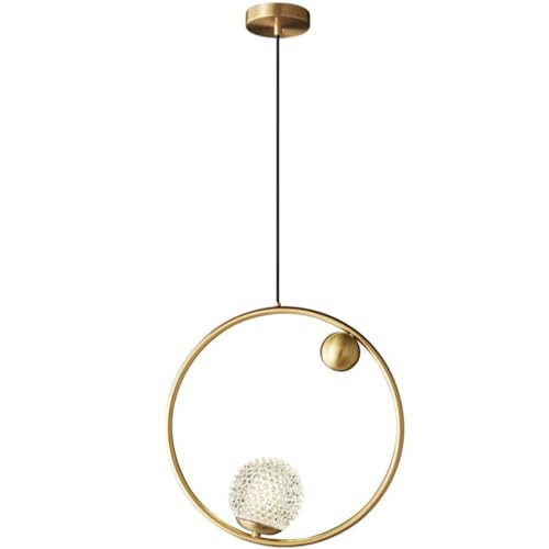 Lumière Suspendue à Anneau en Laiton et Verre G9 pour Décoration Élégante