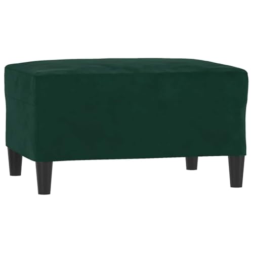 vidaXL Repose-Pied Pouf de Chambre à Coucher Tabouret de Canapé Meuble de Salle de Séjour Maison Intérieur Vert Foncé 70x55x41 cm Velours