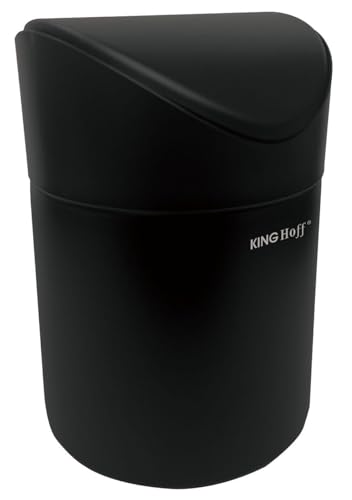 KINGHOFF KH-1813 Mini poubelle de cuisine, poubelle à pédale, petite poubelle noir mat