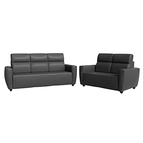 Image of Wakefit Sofa Set | 3 Year Warranty | Sofa 5 Seater, 5 Seater Sofa for Living Room, Wooden Sofa Set, Sofa Set 3+2 Seater - Belize(Romance : Marble Grey)