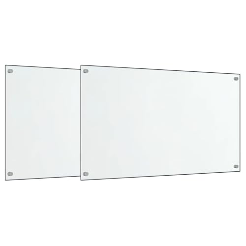 VidaXL Salpicaderos de Cocina 2 Uds Vidrio Templado Transparente 70x40 cm, Protector Contra Salpicaduras