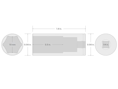 Image of TEKTON 1 /4 Inch Drive x 10 mm Deep 6-Point Socket | SHD03110