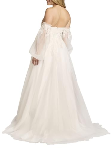 David's Bridal Tulle Sweetheart Ball Gown with Detachable Sleeves3