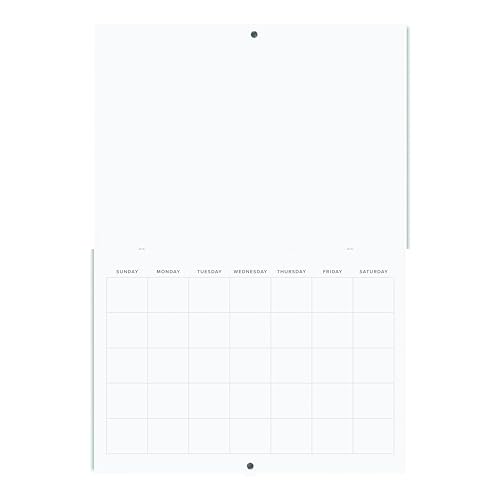 Reskid Blank Scrapbook Wall Calendar - 5-Pack - Cardstock Cover - Undated, 12" x 9" Closed, 18" Open Size, Large Bookstore-Quality, Stapled Hanging Monthly Calendar for Kitchen & Office - Premium DIY Creative Organizer, Art Gallery, and Planner with Generous Space for Your Imagination