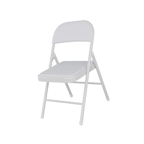 Silla plegable blanca – Cómodo taburete de estudio que ahorra espacio durante largas horas, asiento de oficina en casa