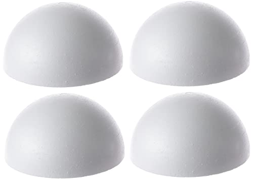 8 Inch Polystyrene Foam Balls in Bulk - 4 Pcs, Polystyrene Foam Half Sphere, Half Desert Foam Ball, Large Polystyrene Foam Balls, Foam Balls for Crafts 8 Inch, Polystyrene Foam Half Balls