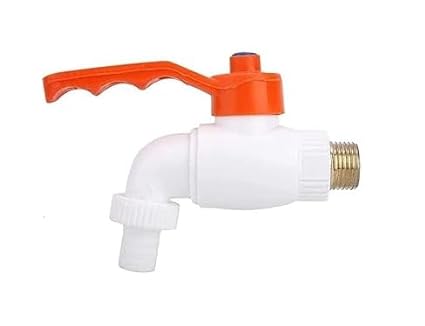 Alturas Plastic Heavy Duty White Turkey Nozzle Bib Cock Tap- Set of 1