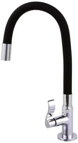 Torneira Gourmet Flexível de Cozinha Mesa Preta 1/4 de Volta Bica...