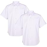 A2Z 4 Kids Boys Plain School Uniform Shirts Shorts Sleeves Regular Fit - Boys UF Shirt 563 White 2 Pack 15-16