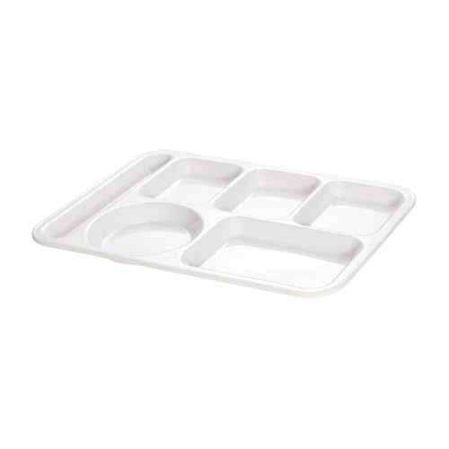 TOVINANNA プラスチック製仕切り付き食器皿 白色 家用テーブルウェア 素材 長持ち実用的 ランチ用仕切り皿 カフェ食堂向け割プレー 再利用可能