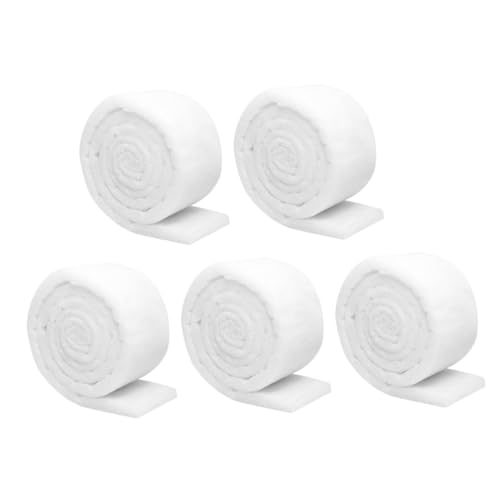 HOODANCOS Almohadillas de Filtro para Acuario 5 Piezas, Algodón de Alta Densidad Espesado 1 M X 12 Cm, Alta Permeabilidad y Filtración para Tanque de Peces, Reemplazo Práctico para Peceras