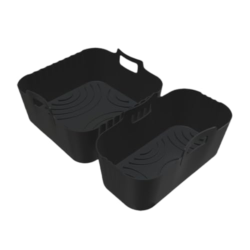 Bandejas de Silicona para Freidora de Aire, Cesta de Silicona para Freidora de Aire, 2 Piezas Antiadherentes Extraíbles para Cocinar Alimentos Horno Cocina Exterior Picnic