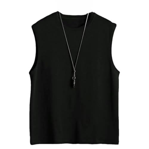 T-shirt d'été de couleur unie premium sans manches homme