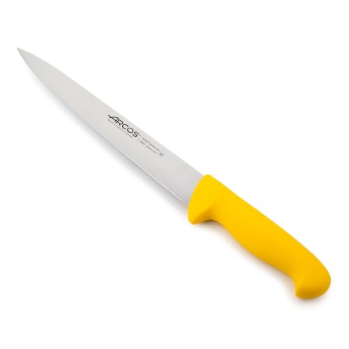 Arcos Serie 2900 - Cuchillo Trinchante - Hoja de Acero Inoxidable NITRUM de 250 mm - Mango inyectado en Polipropileno Color amarillo Arcos Serie 2900 - Cuchillo Trinchante - Hoja de Acero Inoxidable NITRUM de 250 mm - Mango inyectado en Polipropileno Color amarillo