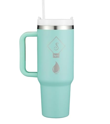Ssquare Quencher H2.0 FlowState 40oz Stainless Steel Vacuum Insulated Tumbler with Lid and Straw for Water, Iced Tea, Smoothie and More. (Green)