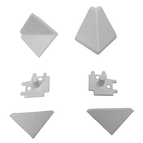 votrade Kit Accessori per Alzatina per Piani Cucina 2 Metri in PVC | Tappi Finali e Giunzioni Angolari (Solo Accessori Snodo Alluminio)