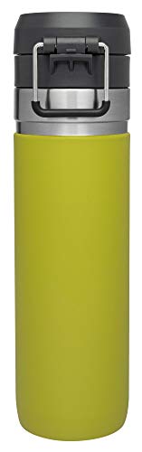 Image of Stanley Quick Flip GO Water Bottle 24 oz | Push Button Lid | Leakproof and Packable for Travel and Sports | Insulated Stainless Steel | BPA-Free | Aloe