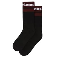 Dr. Martens Athletic Logo Cotton Blend Socks, Black/Cherry Red, Small/Medium