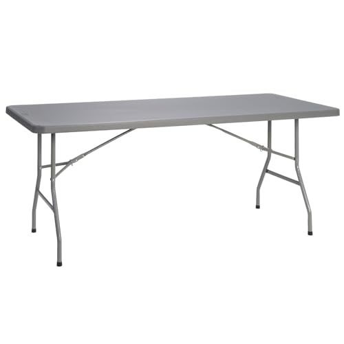 Solycarpa Mesa Rectangular 200 x 90 Cm con Patas Plegables de Exterior, Jardín, Catering, Hostelería y Eventos. Auxiliar para Comedor y Camping. Fácil de Transportar, Portátil y de PVC.