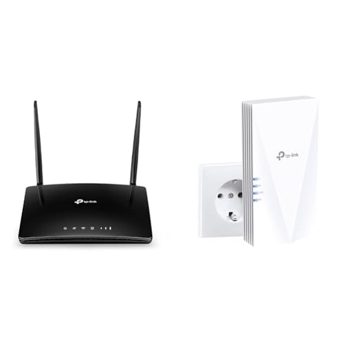 TP-Link TL-MR6400 LTE Router & RE500X WiFi 6 WLAN Verstärker Repeater AX1500(Dualband 1200MBit/s 5GHz + 300MBit/s 2