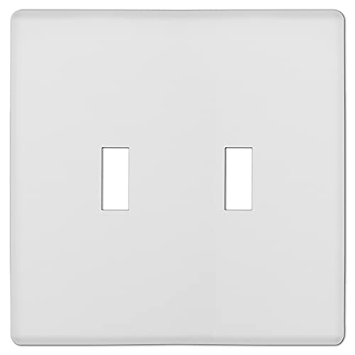 Placa de pared Siena 140TTW Amerelle de acero blanco con 2 palancas para interruptor 2