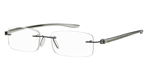 Eyekepper Small Lenes Rimless Reading Glasses Women - Frameless Reader Eyeglasses for Men Reading with Grey Arms,+3.00