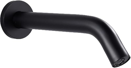 Zdaqian 自動水栓 センサー水栓 壁付け センサー 蛇口 電池式 非接触式 電池式 手洗い自動 浴室 トイレ 洗面所 銅製造 公衆便所 展示場 観光地 洗面用 インテリジェント誘導温冷手洗濯機 (ブラック,21CM)