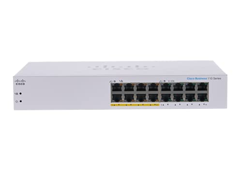 Cisco Business Cbs110-16Pp-D Unmanaged Switch | 16 Port Ge | Partial Poe | Limited Lifetime Protection (Cbs110-16Pp-D) #TOP1