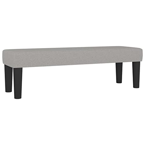 vidaXL Banco Asiento Sala Salón Estar Pasillo Entrada Adorno Decoració Habitación Mueble Dormitorio Terraza Balcón Tela Gris Claro 100x30x30 cm