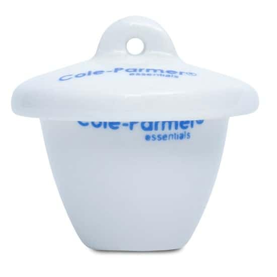 Cole-Parmer Tall-Form Crucible with Cover, Porcelain, 15 mL, 6/pk