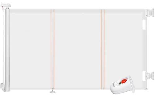 Ycozy Cancelletto per Bambini Scale Senza Foratura 0-200cm Cancelletto per Cani con Barra di Supporto, Retrattile Cancello Bambini Adatto per Scale Interni Esterni