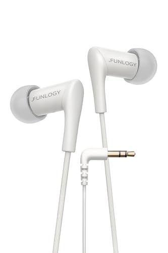 FUNLOGY Wired Earbuds (イヤホン/有線イヤホン) 【VGP2025 SUMMERコスパ大賞受賞/カナル型/ASMR/ゲーミング/AUX/3.5mm L字プラグ/日本ブランド】 (ホワイト)