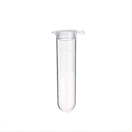 Arteya ATY000002 5Ml Microcentrifuge Tubes 200Pcs,Centrifuge Tubes With Attached Lid, Round Bottom Transparent Micro Centrifuge Sample Bottle Vials Container For Lab,Plastic Lab Snap Tubes,Clear Graduation cover