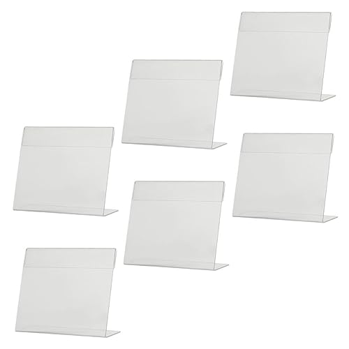 Soporte para etiquetas de precio de acrílico transparente para tiendas pack de 6