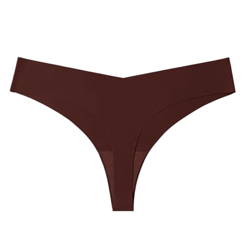 Ropa interior para mujer sin costuras – Tanga para mujer – Cintura baja – Slip brasileño invisible sin costuras – Transpirable – Thongs invisibles – Color sólido