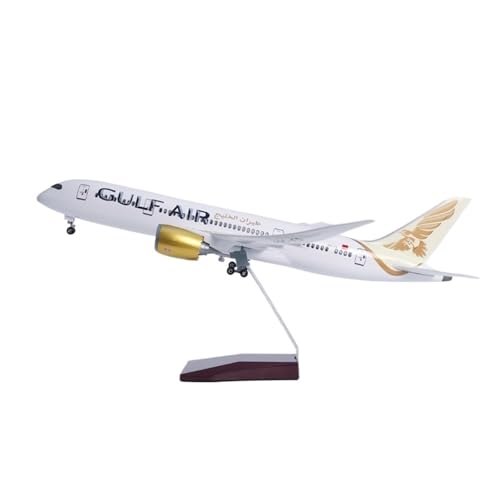 Modèle d'avion Boeing 787 Gulf Air 1/130 miniature lumineuse de 43 cm pour salon