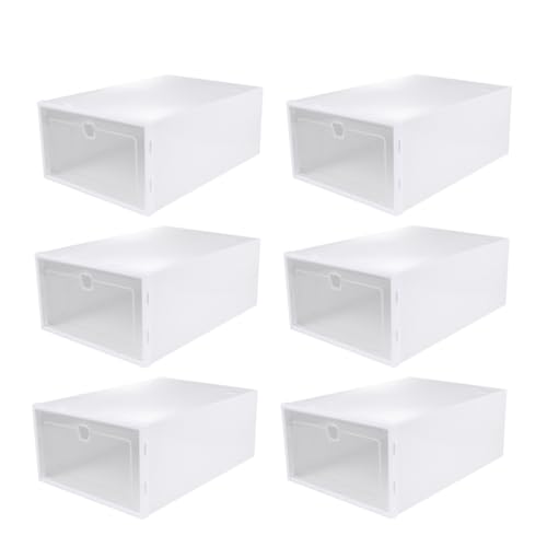 HEALEEP Scatola Porta Scarpe Trasparente in Pp Cassetto, Organizer Per Scarpe Da Ginnastica e Tacchi, Protezione Antigraffio Per Calzature, Set Da 6 Pezzi, Per Armadio e Casa