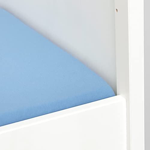 Drap housse pour lit bébé 60x120 cm bleu clair ProTuning LEN anti-plis